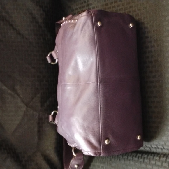 B. Makowsky Studded Plum Leather Shoulder Purse | Like New - Picture 5 of 9